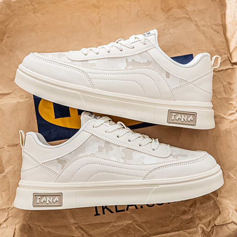 男鞋春季新款百搭时尚皮鞋厚底耐磨板鞋子男款潮流运动休闲鞋