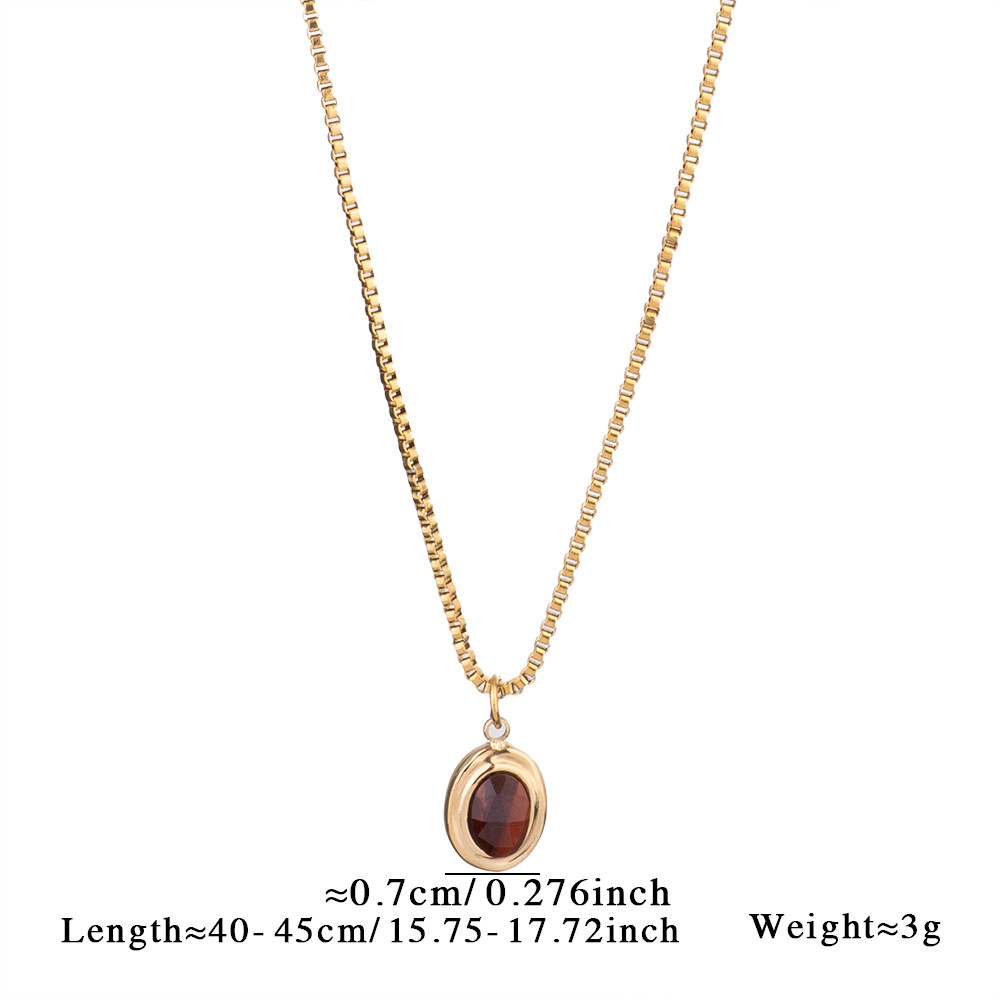 6g Weight Titanium Steel Pendant Material Natural Stone Inlay Material Pendant Necklace Classification Titanium Steel Chain Material cable chain, box chain Chain Type 1 Piece Quantity Casual, Shopping Occasion Titanium Steel Material Geometric, Oval, Heart Shape Pattern Women's Gender Plating Design Vintage Style, Classic Style Style Wholesale Jewelry Vintage Style Classic Style Geometric Oval Heart Shape Titanium Steel Natural Stone Plating Pendant Necklace 23