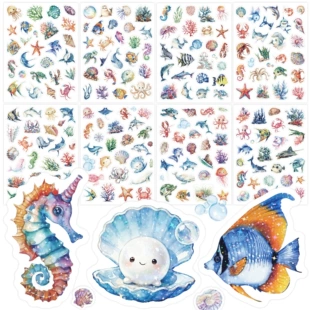 Blue мигающая мультяшная морская наклейка, (поперечная торговля), расписание