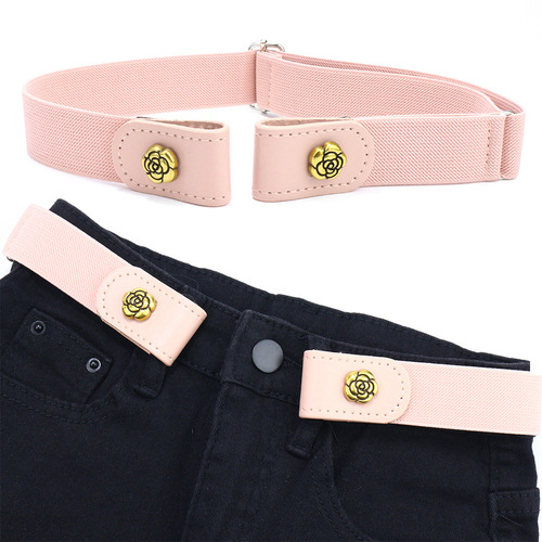 Xiaoxiangfeng Invisible Elastic Lazy Belt Women's Decorative Seamless Elastic Leopard Print Elastic Belt Upgraded Women's Belt