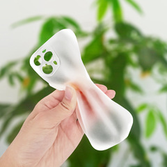 液態超薄裸感蘋果14保護套適用ip15手機殼磨砂透色夏日超軟TPU殼