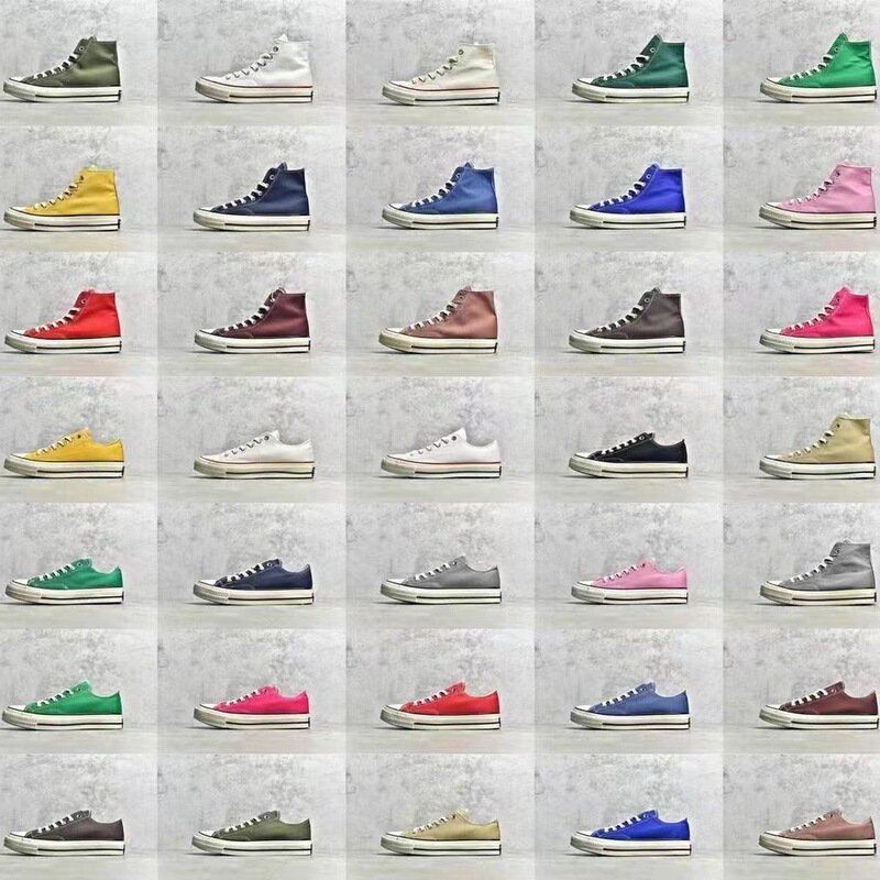 1970s canvas shoes Putian pure original milk tea classic black high-top women's student low-top soft blue bottom couple Board Shoes