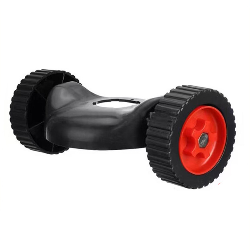 Empuje manual de la máquina de deshierbe de jardín de la batería de litio eléctrico accesorios de la rueda del cortacésped ruedas auxiliares marco de soporte del motor de gasolina