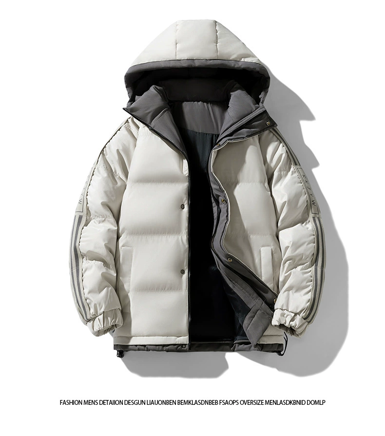 Зимний трендовый пуховик для отдыха на пуху с капюшоном