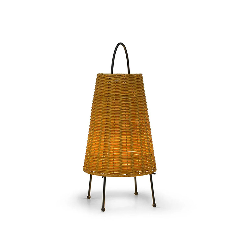 Estilo nórdico creativo lámpara de mesa salón dormitorio cama y desayuno tatami portátil ratán tejido Zen atmósfera decorativa lámpara de pie