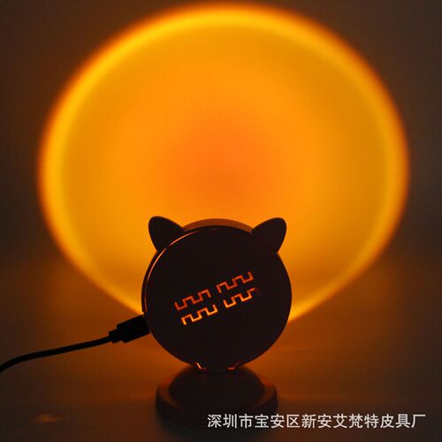 Cross-border sunset lamp, internet celebrity photo-taking mini desktop ambiance sunset lamp, rainbow desk lamp, gift for girls
