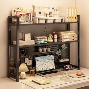 Bookshelf for Desktop Bedroom Office Desk Small Multi-Layer Shelf Living Room Desk Storage Hole Board Storage Rack