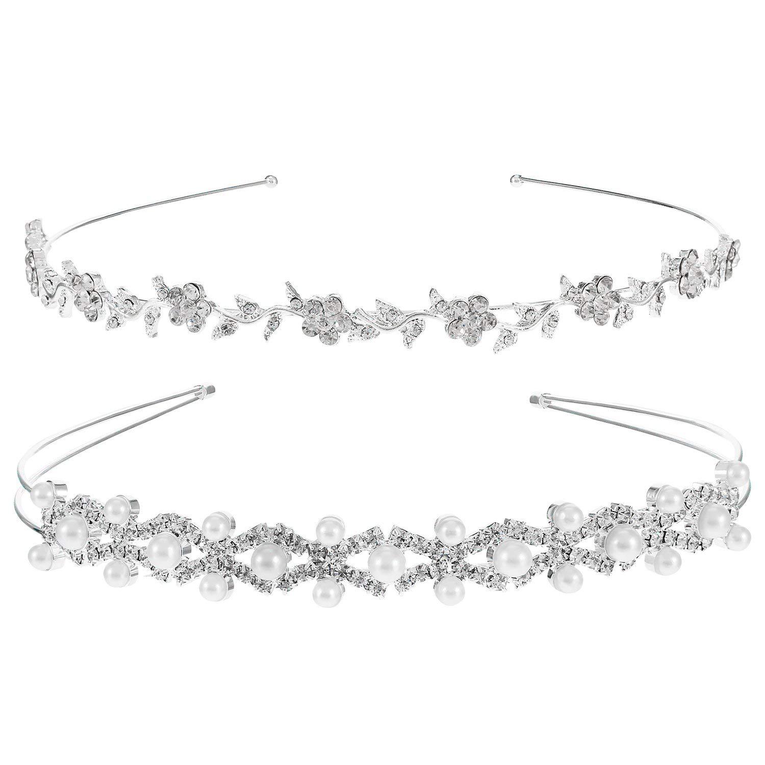 Bridal Geometric Metal Plating Artificial Pearls Rhinestones Hair Band display picture 9