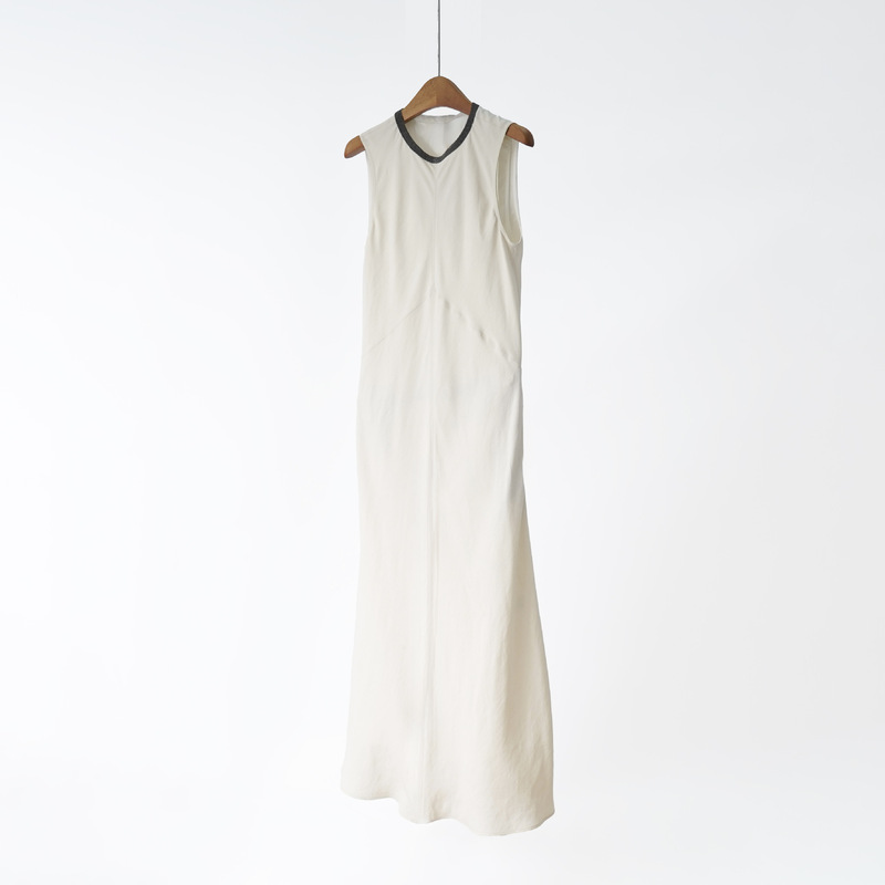 Bc~26 New Spring and Summer Products, Beaded Round Neck Sleeveless Simple French Style Vest Dress Long Skirt for Women