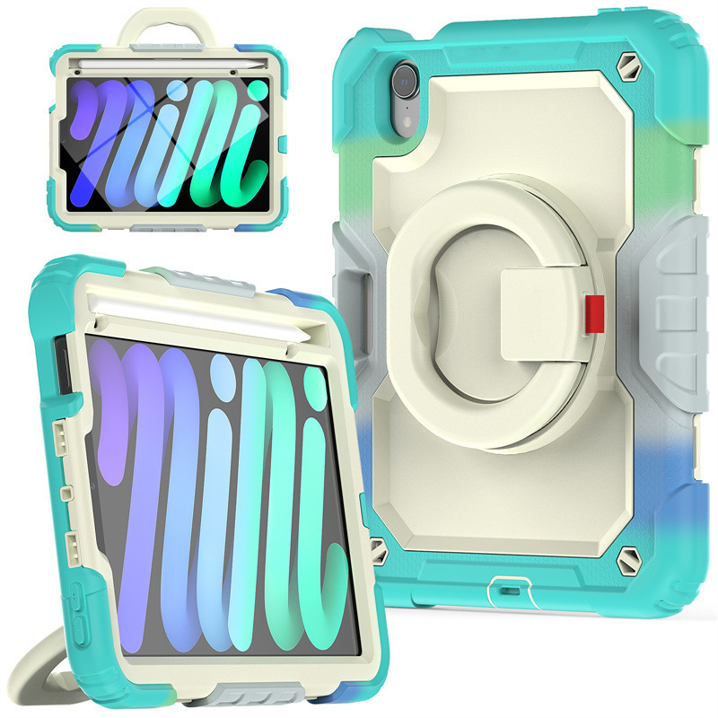 For Samsung Lite 8.7 ( 2021) three-proof flat shell rotatable portable bracket flat protective cover