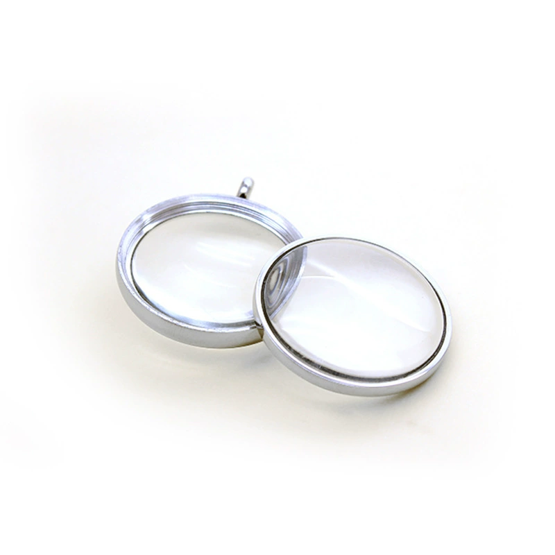 Круглая изогнутая стеклянная фазовая коробка FLOATING LOCKET Толстое стекло Gawu Box Подвеска Ms. Cinnabar