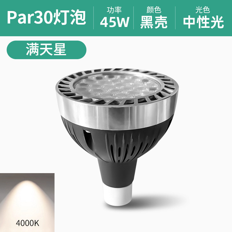 Lámpara PAR COB Oríbal Fuente de emisión de lámpara tienda comercial par30 fondo guía de luz e27 tornillo led lámpara par