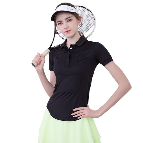 lulu same style sports short-sleeved T-shirt women's casual polyester quick-drying temperament fashion top fitness running yoga wear