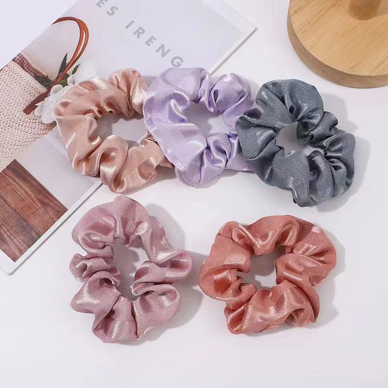 Bandeau pour cheveux en cristal de couleur unie transfrontalier européen et américain, double nouilles, gros intestin, accessoires pour cheveux en tissu de saucisse grasse rétro français_voghion.com