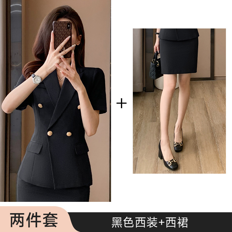 灰色西装套装女春夏高端职业医美前台接待工装美容院珠宝店工作服|undefined