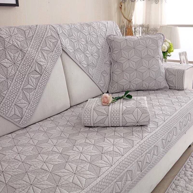 Double-sided cotton sofa cushion fabric Four Seasons simple combination winter cushion modern universal non-slip sofa cover towel