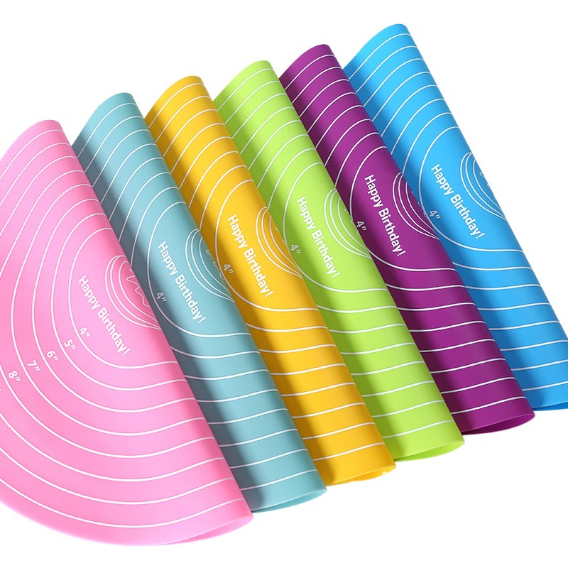 Factory Wholesale Silicone Kneading Mat Thickeneded Turntable Anti-Slip Mat 30cm Round Rolling Mat Household Baking Tools