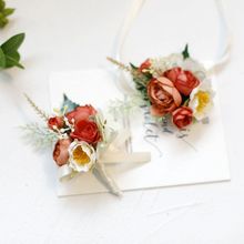 韩式茶花苞新娘伴娘婚礼手腕花 新郎伴郎结婚胸花礼品包装花饰
