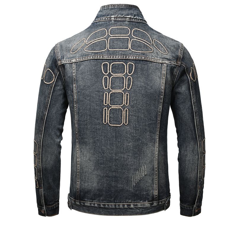 Giacca di jeans uomo stile casual loose lavato per primavera_voghion.com