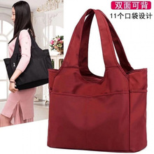 女士大容量手提单肩包多隔层托包短途旅行袋妈妈包购物袋帆布包