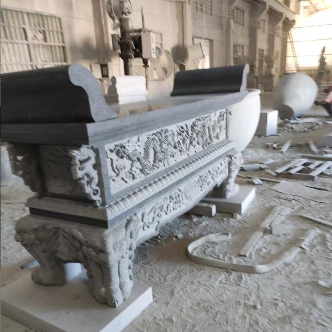厂家雕刻来图可订石雕供桌花岗岩芝麻黑香台佛台祠堂寺庙雕刻石材