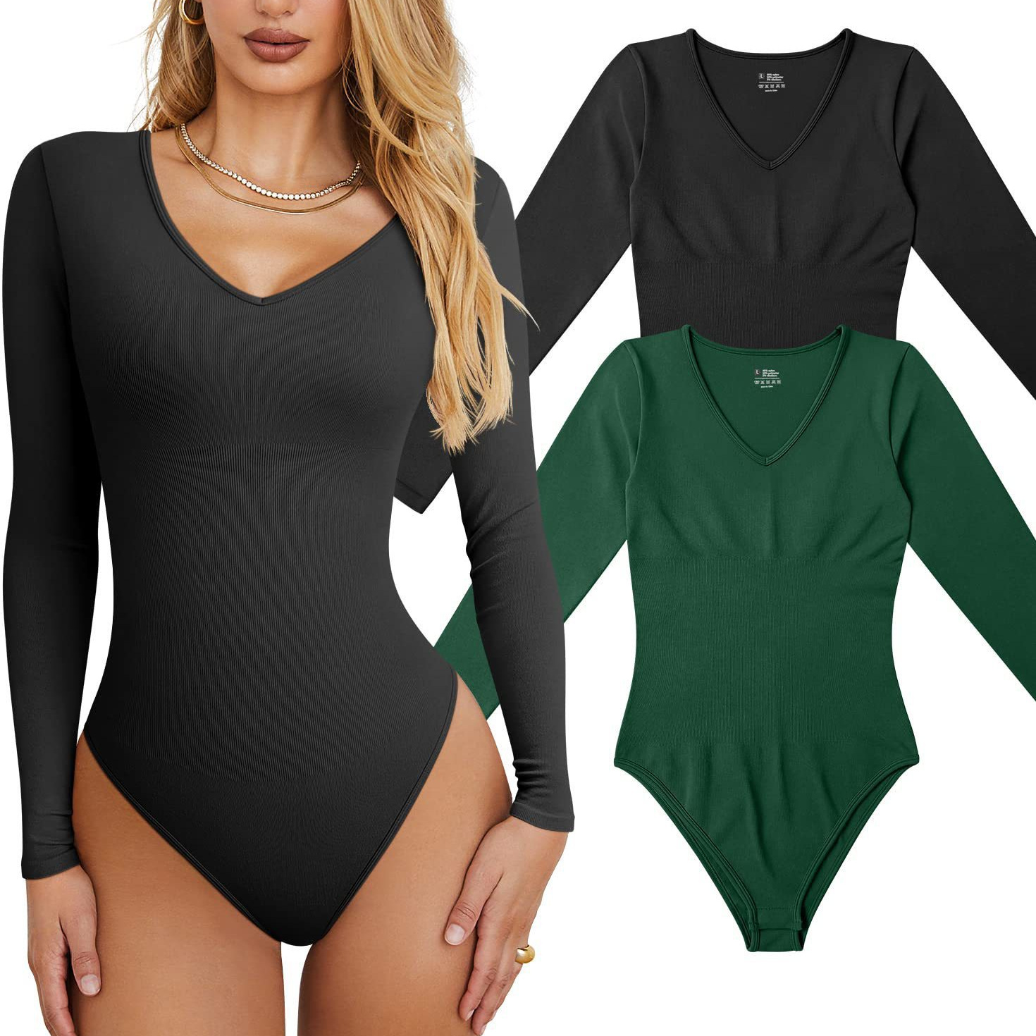 2023 Spring/Summer European and American Export Women's Fashion Solid Color Waist-Cinching Long Sleeve Jumpsuit High Elastic Slim Fit