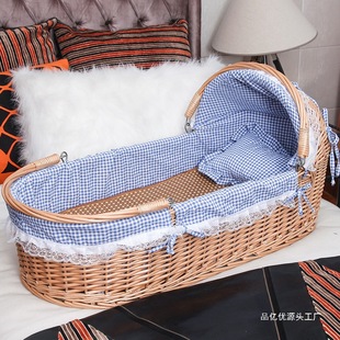 Baby Basket Portable Basket for Discharge and Travel, Flat-Laying Portable Newborn Baby Bed, Small Cradle Bed