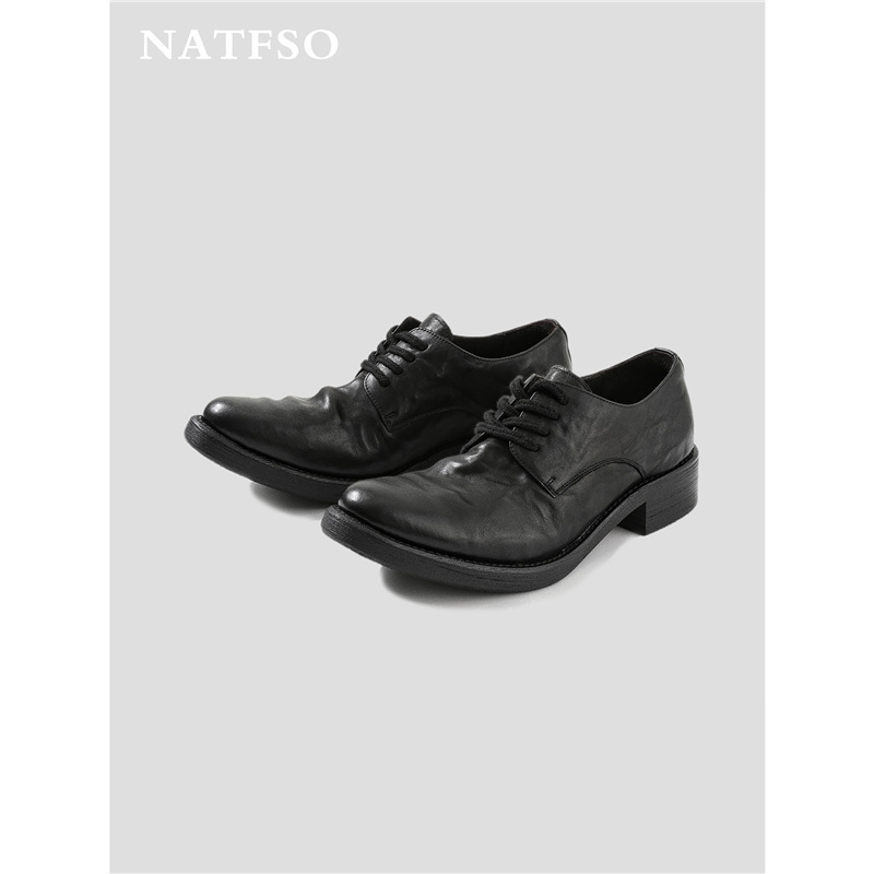 Trendy Niche Platform Pointed-Toe Derby Shoes with High Heels for Couples, Casual Leather Shoes, Model Wizard Shoes