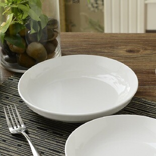 Porcelain plate household ceramic tableware chopped pepper fish head plate large plate white dish fried good-looking dish deep plate factory wholesale