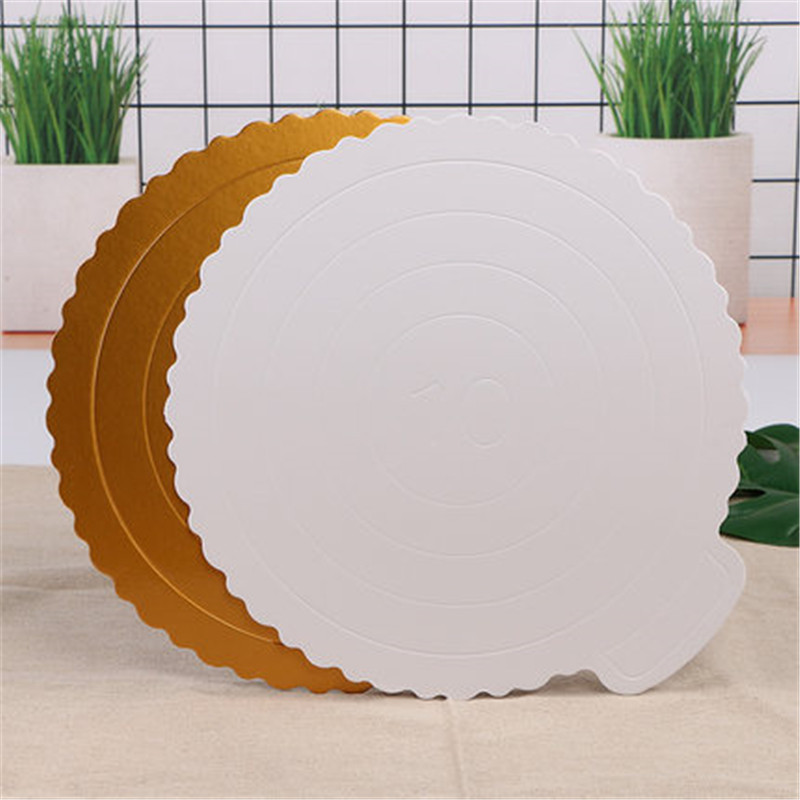 Base de la torta redonda engrosada dorada 4/6/8/10 pulgadas base de la torta de cumpleaños para hornear papel duro Tarjeta blanca titular de papel