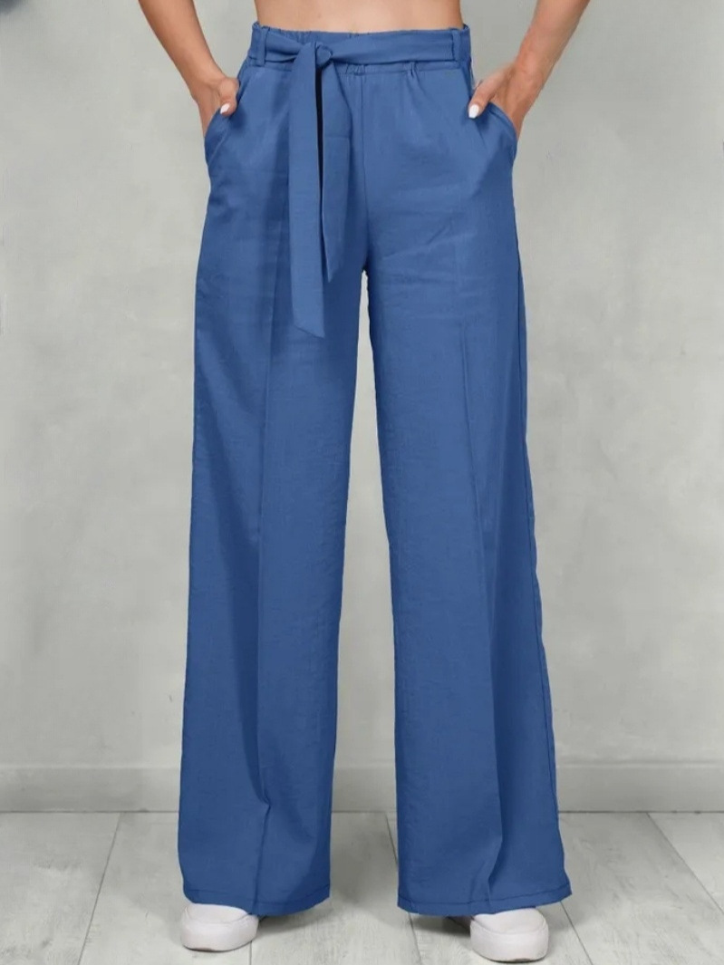 2025 nuevo comercio exterior de Amazon Europa y América de moda pantalones de mujer bolsillo diagonal diseño cinturón image 1