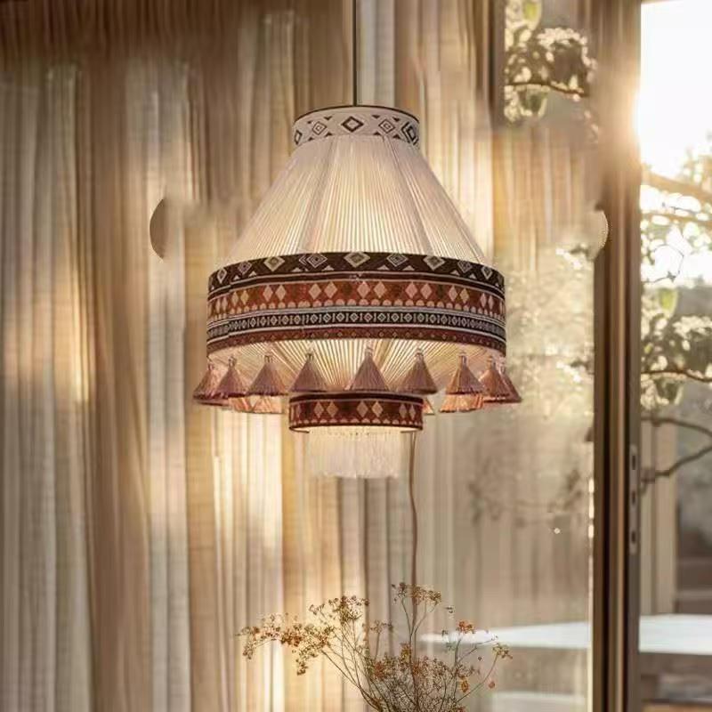 Bohemian Retro Woven Tassel Chandelier, Personalized and Creative Living Room, Bedroom, B&B, Restaurant Lamp, Wabi-Sabi Style Chandelier Bohemian Retro Woven Tassel Chandelier, Personalized and Creative Living Room, Bedroom, B&B, Restaurant Lamp, Wabi-Sabi Style Chandelier