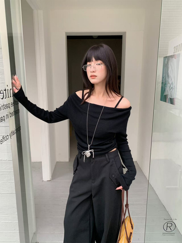 誉一新款2025秋季美式设计感工装休闲裤女宽松阔腿弯刀裤女c866|undefined