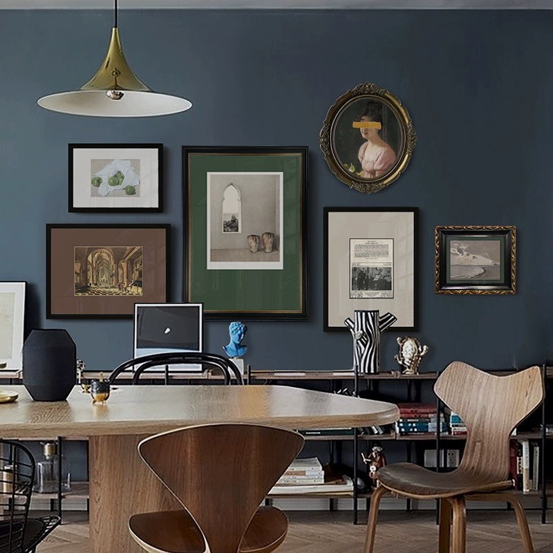 European Style Retro Living Room Decorative Painting Combination American Style Light Luxury Sofa Background Wall Hanging Painting Restaurant Wall French Mural