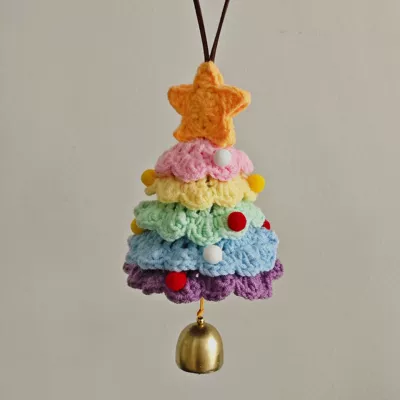 Cross-Border Special Wool Crochet Car hanging - christmas-tree-pendant-color