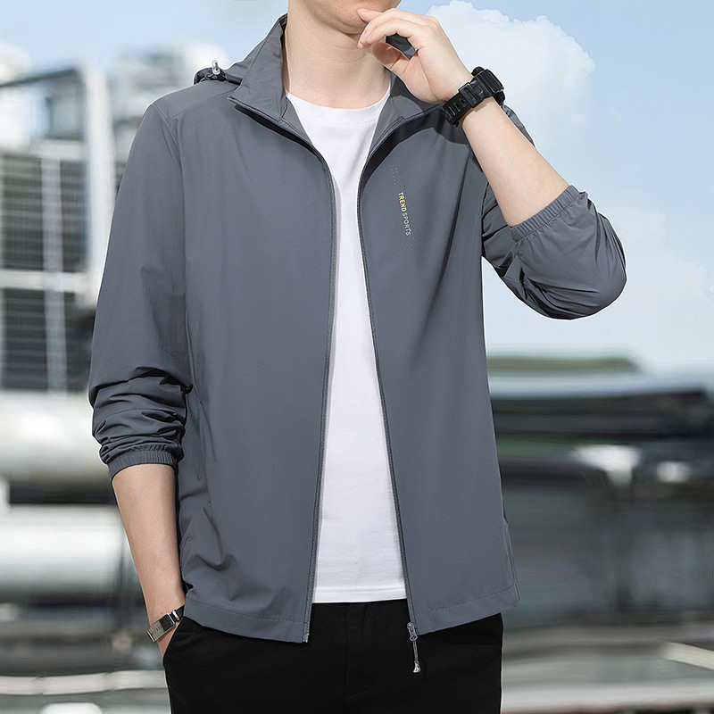 (Cross-border trading), (Wholesale), men's summer light and thin sun protection clothing, silk quick dry jacket, breathable sun protection cream, for middle age 4