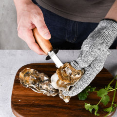 Wholesale Manufacturer Stainless Steel Oyster Knife Commercial Seafood Knife Kitchen Wood Handle Oyster Knife BBQ Shell Opening Knife