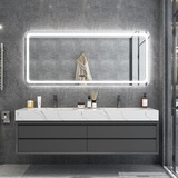 Легкий роскошный двойной горшок для ванной комнаты Комбинированный современный минималистский интеллектуальное зеркальное туалет, раковина, раковина, бассейн мытья бассейн