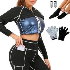 亚马逊女士桑拿服收腹瑜伽暴汗服欧美大码塑腰跨境运动束腰塑身衣