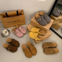 4.5cmベーケンスリッパ女性2025春夏包頭レディーススリッパアウトドアバックル足磨き革カラーモップ
