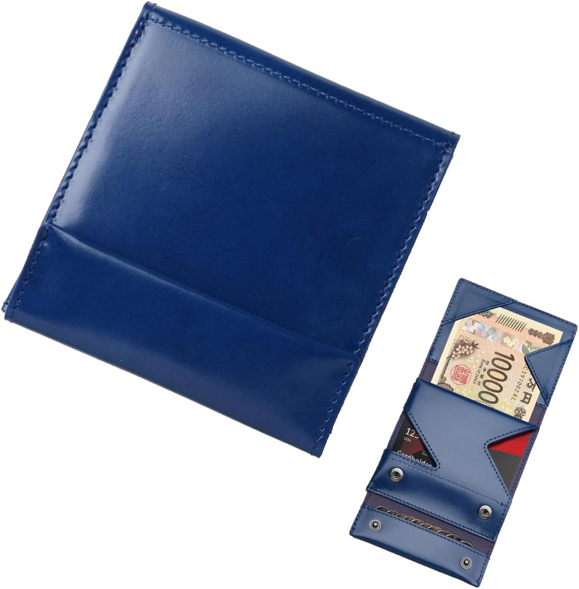 Amazon Japón Lotte Caibu cartera de cuero corta de tres plegados cartera multi-tarjeta de cuero cartera de negocios para hombres