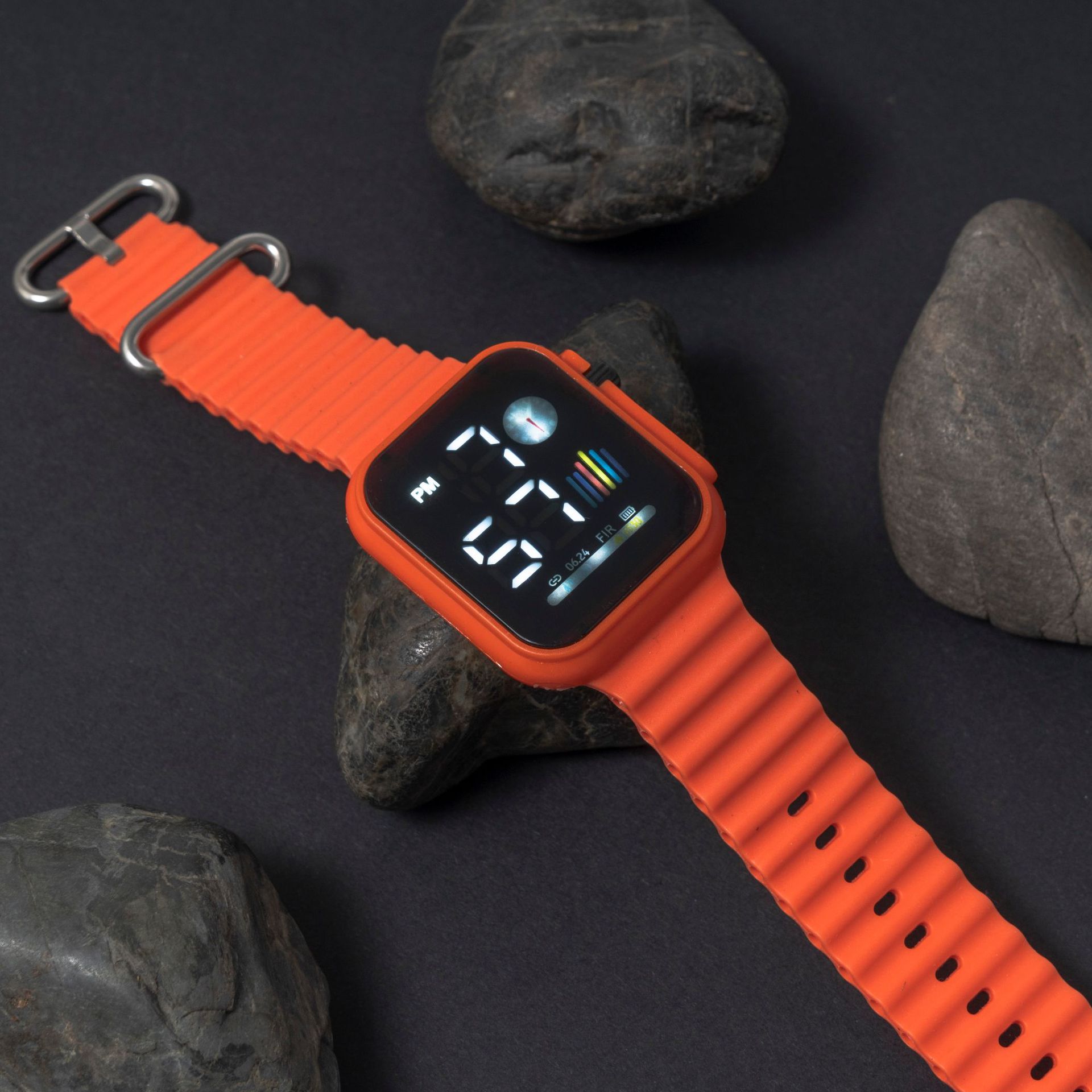 Square watch men's and women's ins Korean-style simple sports college style couple electronic in stock wholesale