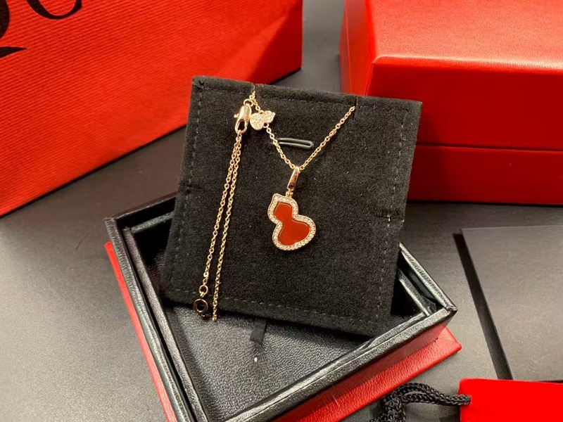s925 スターリングシルバーキリンひょうたんネックレスハイバージョンローズゴールドダイヤモンドレッドアゲートひょうたんペンダントライト高級鎖骨チェーン|undefined