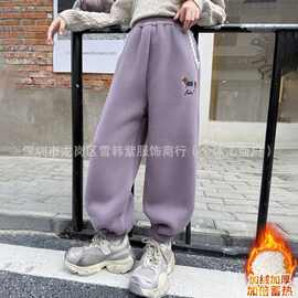 2025新款女童韩版洋气休闲加厚束脚裤秋冬季中大童外穿时髦长裤潮