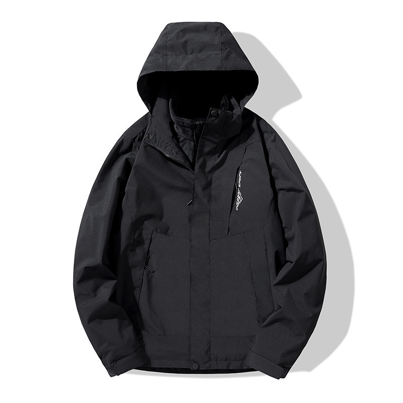 Chaqueta Impermeable 3 en 1 de Dos Piezas para Mujer A Prueba de Viento Desmontable para Exterior