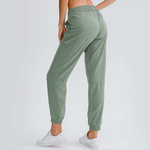 Korean style large size rope buckle breathable and thin leg-slimming running fitness hip-hop trousers loose sports pants for women