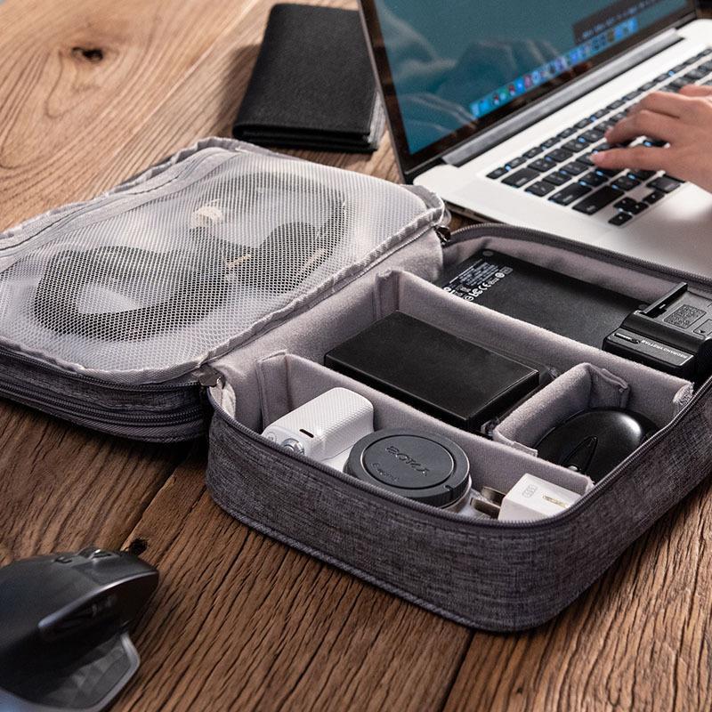 New Three Layer Digital Multi functional Data Cable Mobile Power Earphone Storage Bag_voghion.com