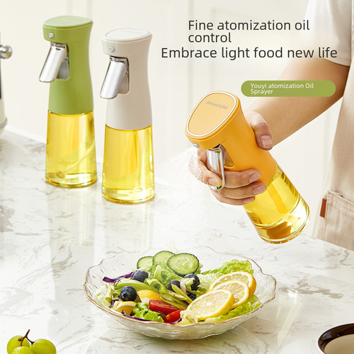Oil Spray Bottle Glass Kitchen Household Edible Olive Oil Atomizer Misting Oil Tank Air Fryer Oil Sprayer