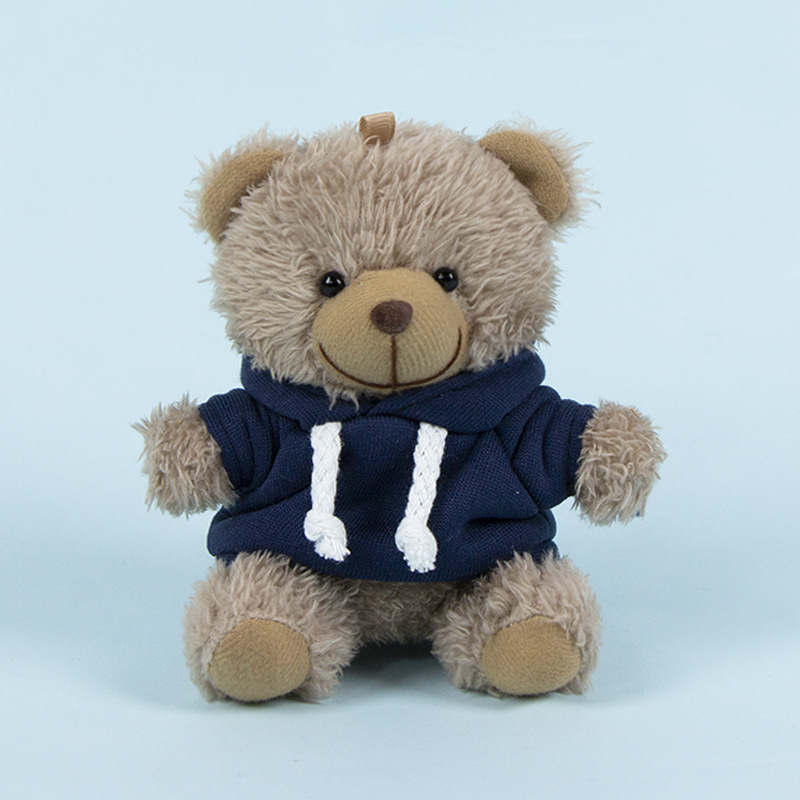 Lindo osito llavero colgante regalo creativo muñecas de peluche vestidas osito de peluche colgante de mochilas escolares para parejas