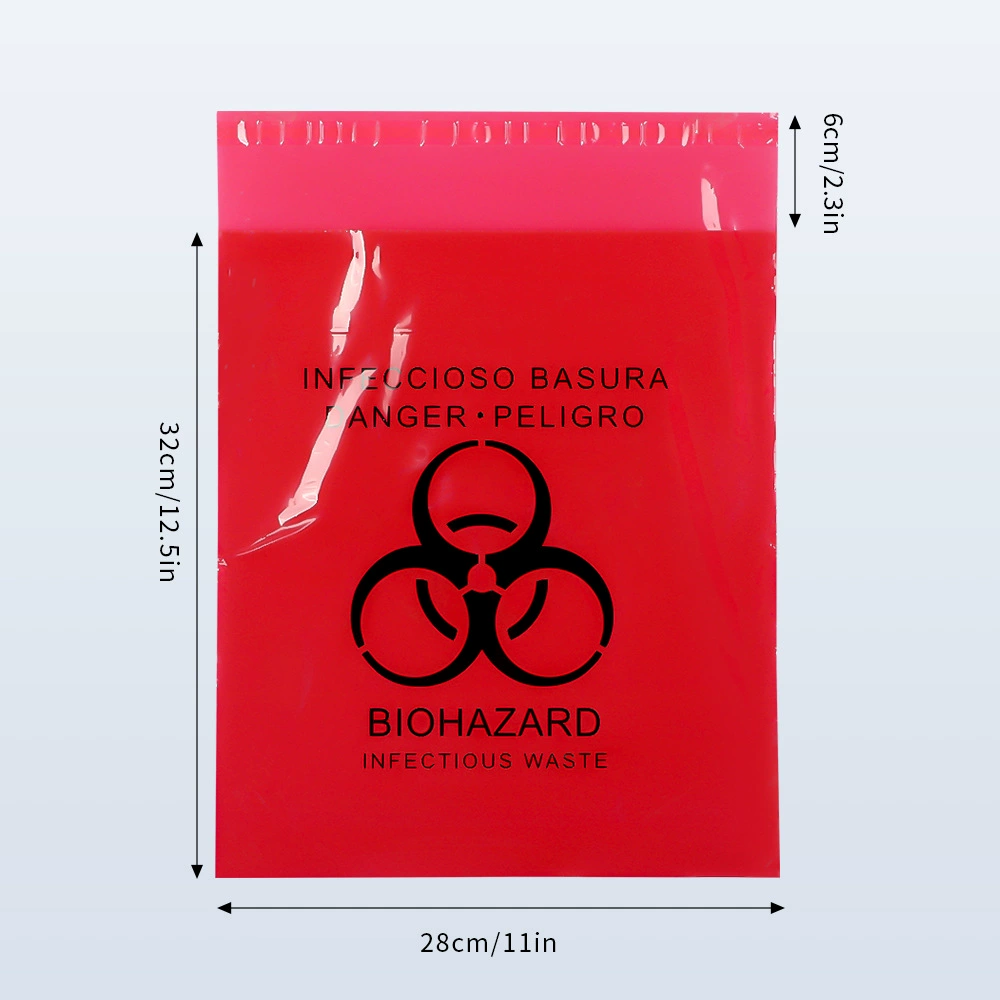 洁贝达 Adhesive medical bag Dongguan spot 32*28 самоклеящаяся медицинская мешок для медицинских отходов толстый прокалывающий PE мешок